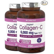 Carlyle 미국직배송 콜라겐 6000mg 비타민C 60mg 200정 2병 4병 6병판매