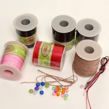 매듭실 매듭줄 매듭끈 전통매듭 100야드 100m, 매듭줄1mm(1롤)-베이지-100m, 1개