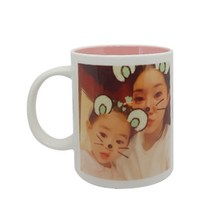 핸드디자인 2컷 도자기 포토머그컵제작 (5 Color) 330ml, 핑크, 1개