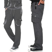 남자 스냅 카고 일자 트레이닝팬츠