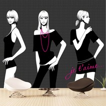 프렌체 맞춤제작 30가지 흑백디자인 UV프린팅 포인트벽지, 디자인12