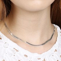 제이엠코 실버 뱀줄목걸이 4mm 스네이크 체인 은목걸이