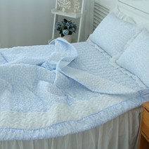 바숨 뽀송한 프릴 여름이불, 꽃송이 블루