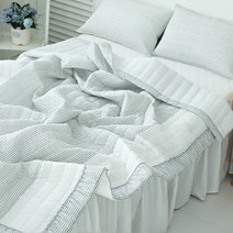 바숨 뽀송한 프릴 여름이불, 심플라인 그레이