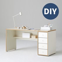 한샘 샘 책상 150cm 하부서랍형 DIY, 색상:좌형/크림화이트/피치(B)