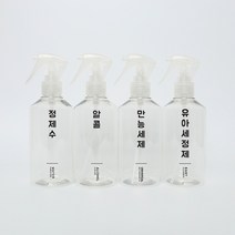생활만 투명 분무기 스프레이용기, 투명 원형스몰 250ml + 모던라벨, 1개