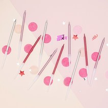THEJIHYUNSHOP 롱홀더 바비컬러 믹스 레드 핑크 실버 긴생일초