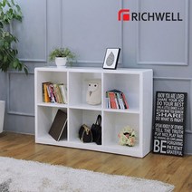 리치웰 하이그로시 화인 2단 6칸 책장, 화이트