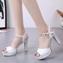 찰랑이 진주큐빅 럭셔리 11.5cm 토오픈하이힐