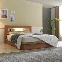 데코라인 아리 LED 평상형 퀸 침대프레임 Q, 화이트