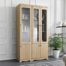블랑누보 원룸 인테리어 유리 장식장 진열장 키큰 수납장 거실 주방 1800, 아카시아