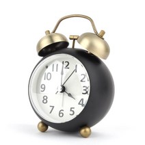 앤티크 심플 무소음 시끄러운 해머벨 알람시계 저소음 탁상시계