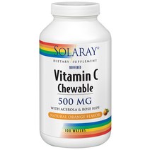 솔라레이 비타민 C 츄어블 500mg 내추럴 오렌지 웨이퍼, 100개입, 1개