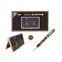 한글볼펜+일월오봉도자개명함, 블랙