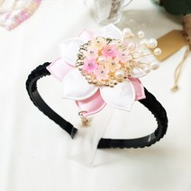 [리본봄] 꽃무리 배씨 한복머리띠 머리핀