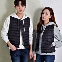 JYCOMPANY 오리털 100% 남여 세로줄 라운드넥 패딩조끼