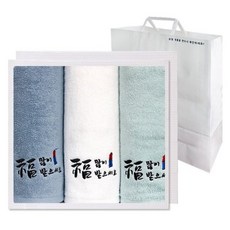송월타월 새해복전등 3p 선물세트+쇼핑백 골고루(랜덤) 130g 면사