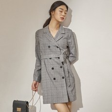 미쏘 체크 코트형 원피스