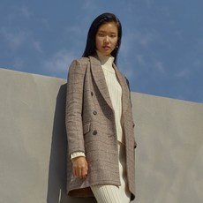 미쏘 여성용 믹스 체크 하프코트