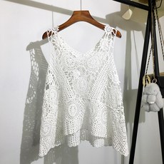 드림피아 Merritt 시스루 여름 그물 니트 2컬러 펀칭니트