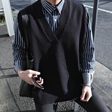kirahosi 가을 남성 니트조끼 브이넥 니트 조끼 베스트 +덧신 증정 CI10bvmz