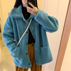 kirahosi 박시 램스울 코트 여자 빈티지 패션 재킷 607호+덧신증정 AN15h377
