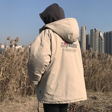 남성 겨울 후드 레이어드 항공점퍼 집업 자켓 박시 오버핏 댄디가이