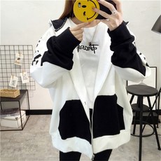 여자 캐주얼 배색포켓 레터링 루즈핏 후드집업 2color 이쁜 데일리룩 576660594421