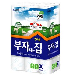 모나리자 부자되는 집 천연 펄프 3겹 화장지 데코 27m, 27m, 30롤, 1개