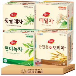 동서 티백 세트 현미녹차50T 둥굴레차50T 메밀차50T 보리차50T 루이보스티백, 286.7g, 1박스, 21개입
