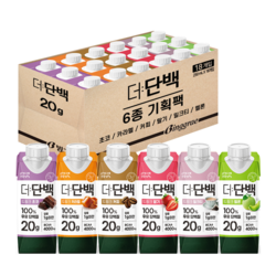 빙그레 더단백 드링크 프로틴음료 6종 기획(초코 카라멜 커피 딸기 밀크티 멜론) 총 18개, 250ml, 18개
