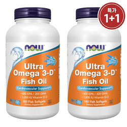 나우푸드 울트라 오메가 3D 600 EPA 300 DHA 피쉬 소프트젤 180정