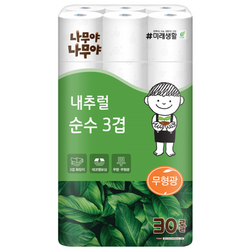 미래생활 나무야나무야 포근한 순수3겹데코 22m 30롤 X1팩, 22mm, 30롤, 1개