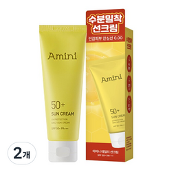 아미니 데일리 저자극 수분 선크림(SPF50+), 2개, 50ml