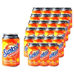 썬키스트 제로 오렌지 소다, 355ml - 저칼로리의 청량감을 느껴보세요!