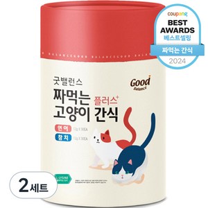 굿밸런스 고양이 짜먹는 간식 플러스 60p, 혼합맛(연어/참치), 720g, 2개