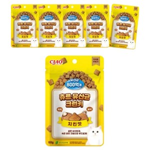 챠오츄르 고양이 츄르 유산균 크런키, 치킨, 60g, 6개 · 6개 · 60g