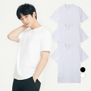 마인드브릿지 남녀공용 통기성 고밀도 20수 순면 기본 반팔티 티셔츠 3팩 MATS0101