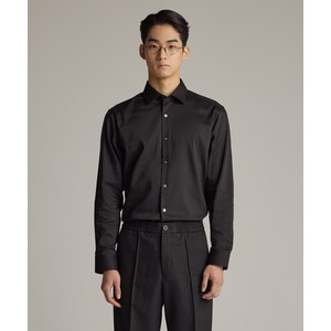 [STCO] 남성 자개단추 구김적은 텐셀 신축성 블랙 베이직핏 정장 와이셔츠
