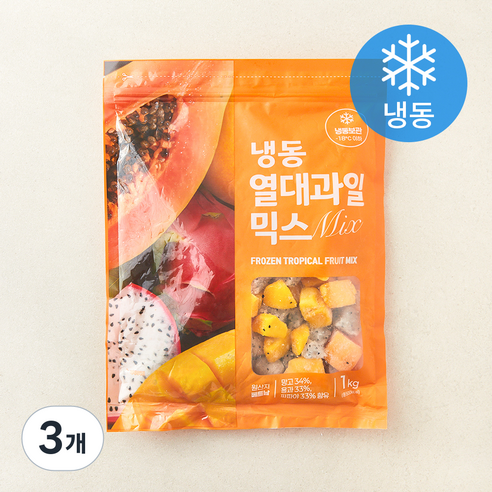 [로켓프레시] 베트남산 열대과일 믹스 (냉동), 3개, 1kg