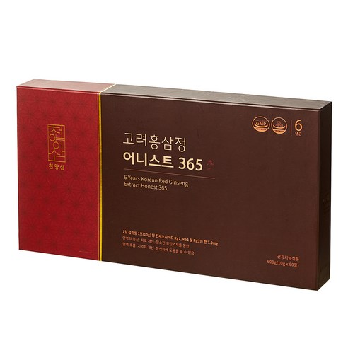천양삼 6년근 고려홍삼정 어니스트 365 홍삼스틱 60포 선물세트 + 쇼핑백