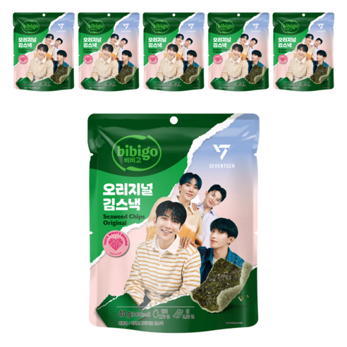 비비고 오리지널 김스낵, 40g, 6개
