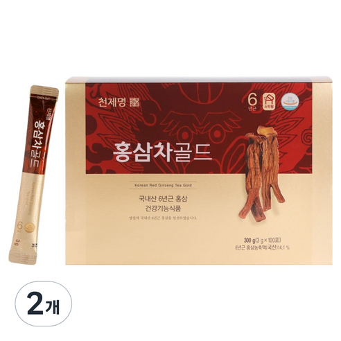 천제명홍삼 홍삼차골드, 3g, 2개