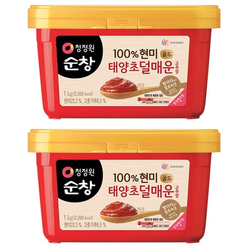 청정원순창 100% 현미 골드 태양초 덜매운 고추장