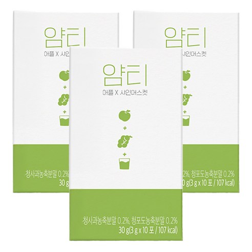 얌티 애플 샤인머스캣, 3g, 10개입, 3개