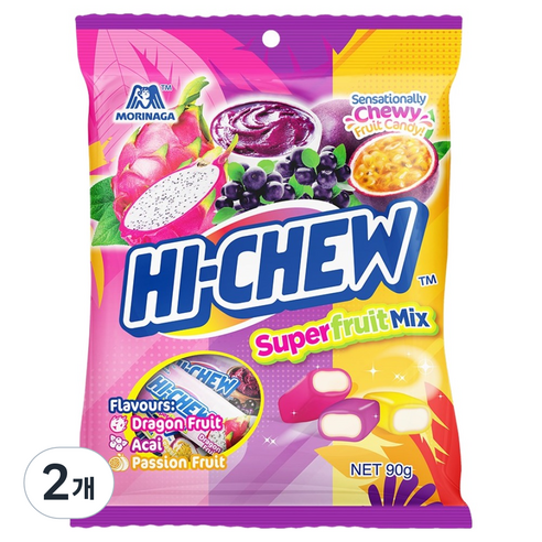 모리나가 하이츄 후르츠 믹스, 90g, 2개