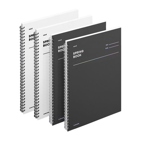 모트모트 스프링북 룰드 노트 2종 세트, 화이트 + 다크호스, 1세트