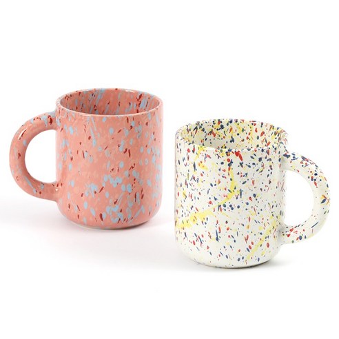 폴마르켄 스텔라 머그 2종 세트 390ml, 코랄핑크 + 후르츠화이트, 1개