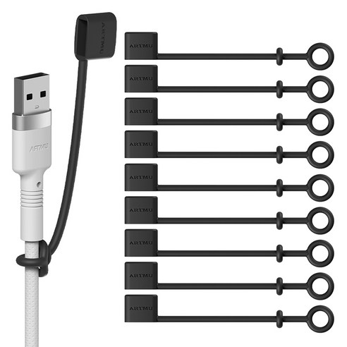아트뮤 USB 단자 실리콘 보호캡 A타입 블랙, 10개