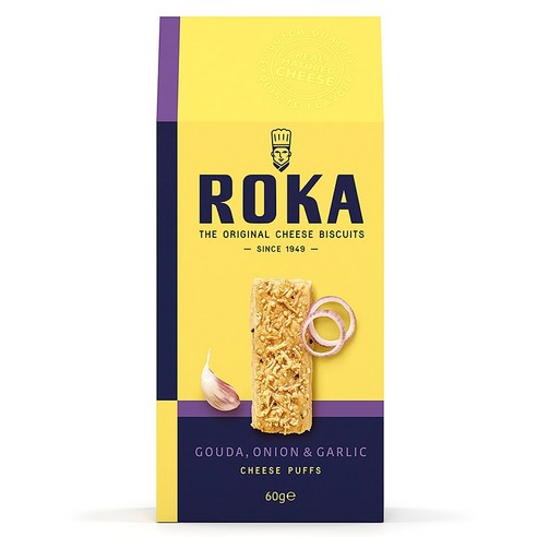 ROKA 고다 치즈 패스츄리 어니언 앤 갈릭, 60g, 1개